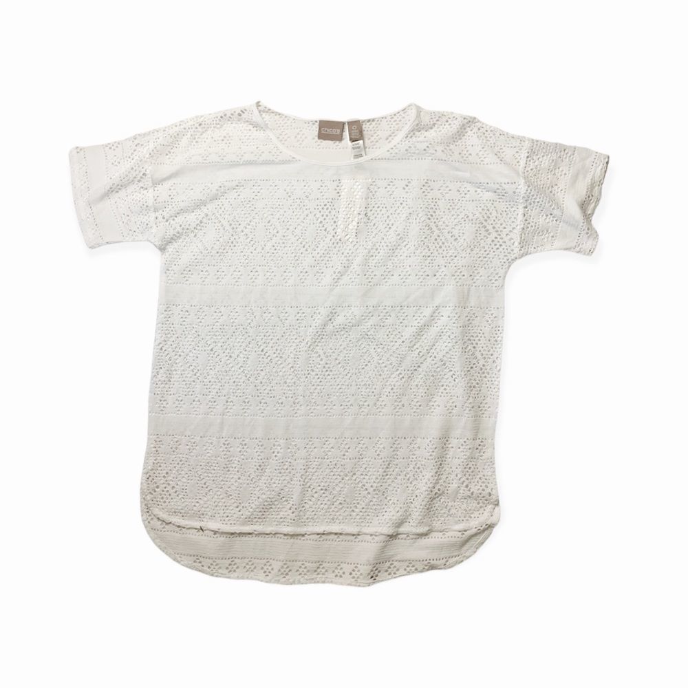 Chico’s Josie Rounded Hi Low Knit Top SZ 0